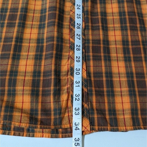 Akoo Button Down Plaid Shirt 4X Multicolor L/S Shoulder Patch Chest Pocket Pins - Picture 8 of 14